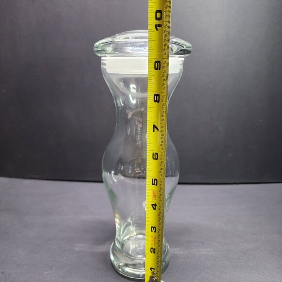 Vintage Clear Glass Bottle Carafe Decanter with Lid 1 Liter 10'' Tall - Picture 6 of 7